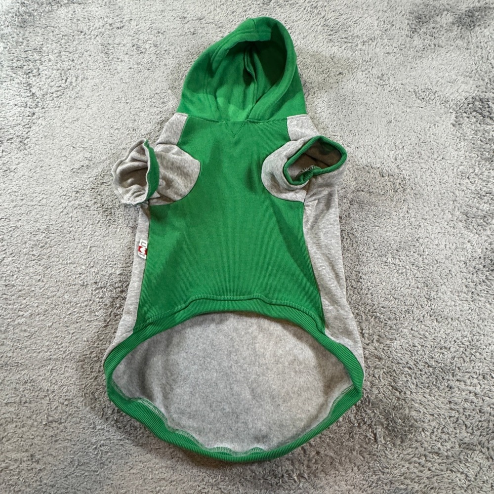 Happy Howlidays Pet Naughty List Hoodie XL Grey Green Sequin Dog Sweatshirt NWT